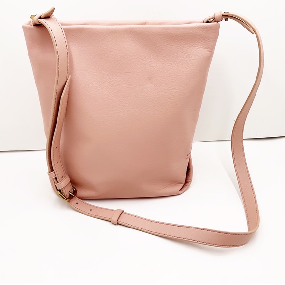 🆕{J. Crew} Oslo Soft Pink Pebble Leather Bucket CrossBody Bag - Picture 15 of 16